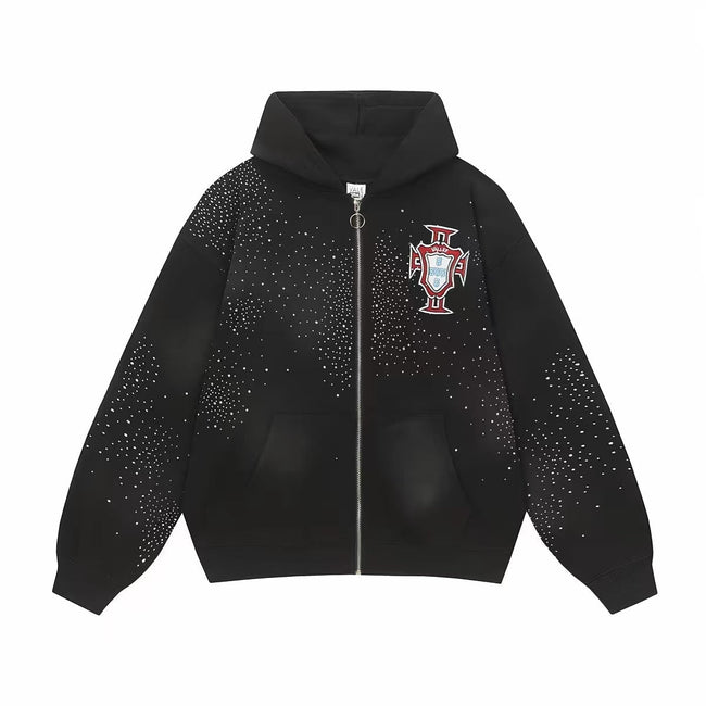 Vale Forever Black Star Dust Graphic Zip-Up Hoodie Hover Image