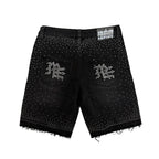 Black “ME” Rhinestone Denim Shorts