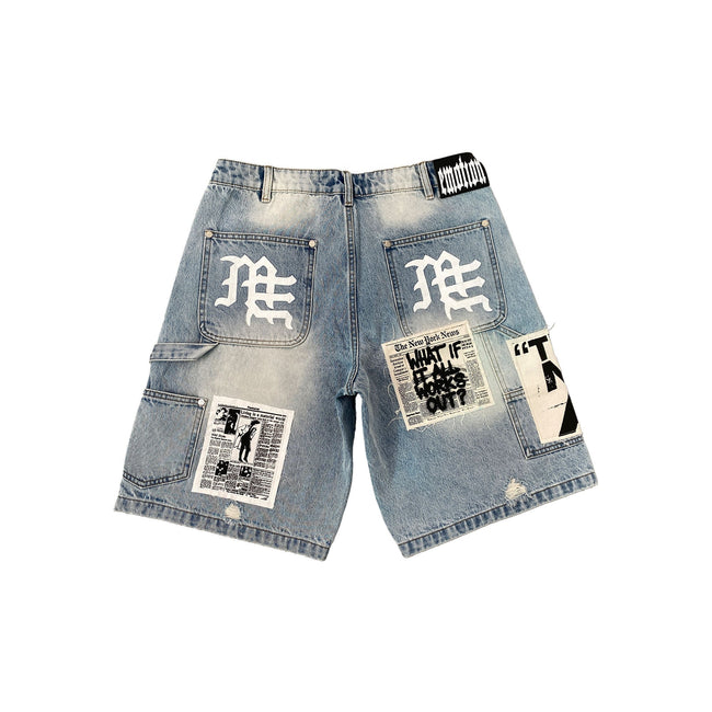 Blue “AI” Denim Shorts Main Image