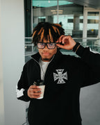 Black “Quarter” zip Jacket