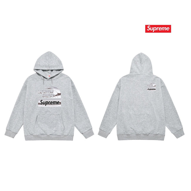 Supreme × The North Face Metallic Logo Hoodie – Grey Hover Image