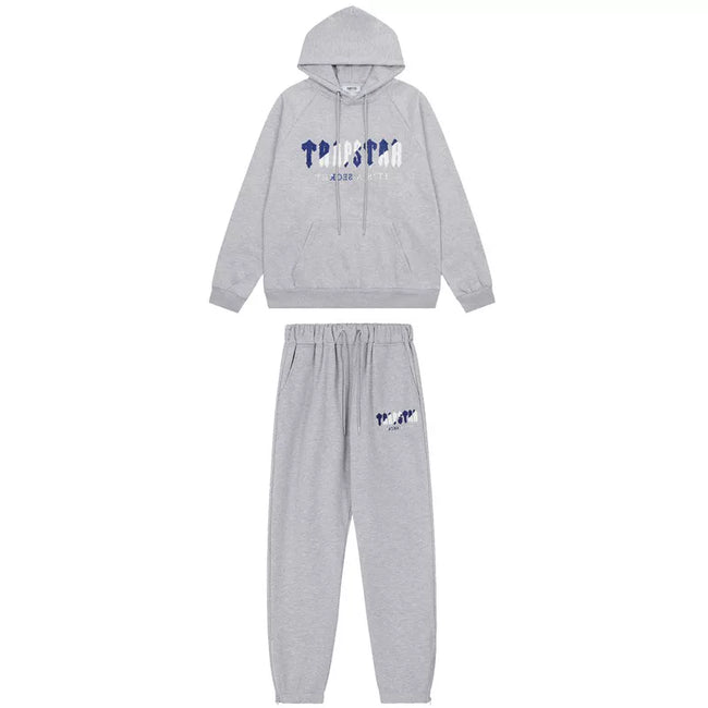 American tide trapstar blue gray tiger head gradient towel embroidered men's and female couple sweater trousers casual set (25) Hover Image