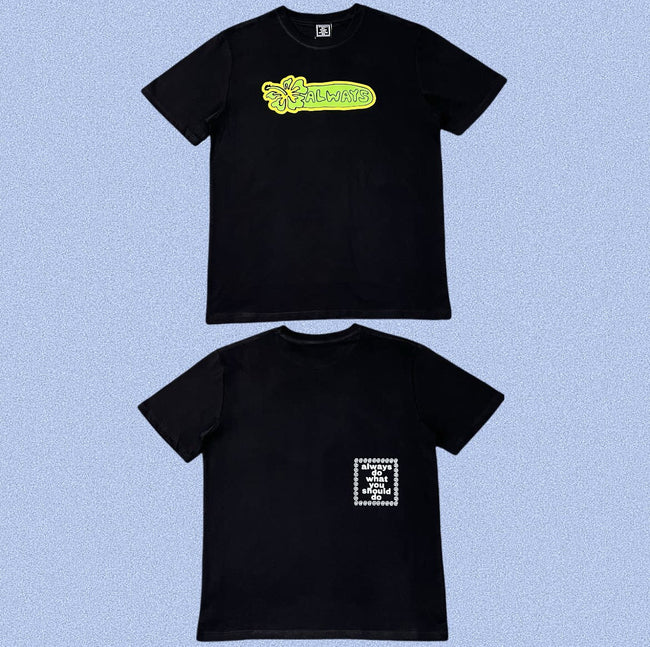 ADWYSD Black Yellow Bar Graphic Tee Hover Image