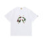 BAPE Style Camo Shark Full-Zip Motif Short-Sleeve Tee - White/Classic Green