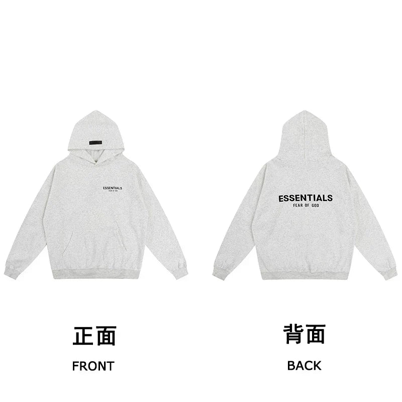 Fog autumn/winter hoodie, sweatpants, long pants with fleece hoodie, versatile letter essentials, loose and trendy ins top (38)